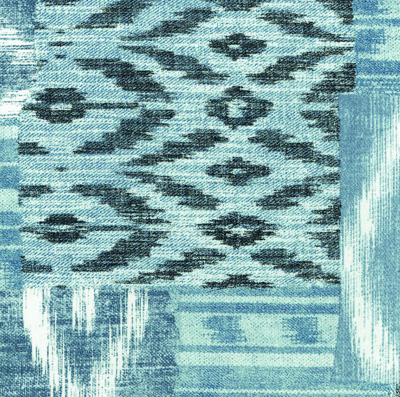 Loneta Ikat-4 blå
