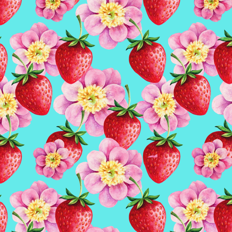 Jordgubbe blomma blå