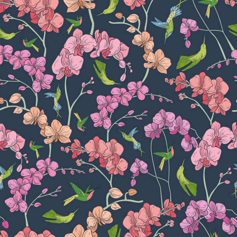 Orkide mörkblå botten