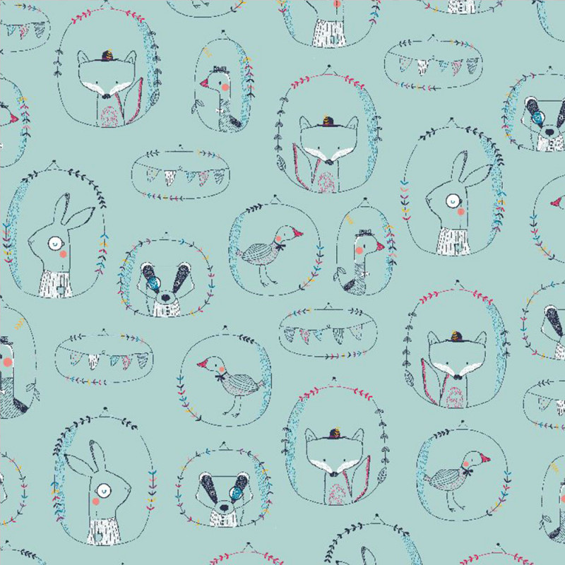 Räv, kanin, fågel mint