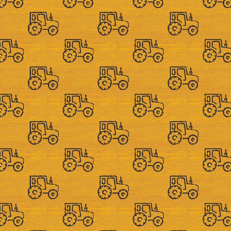 Traktor tecknad orange