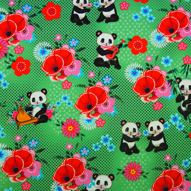 Jogging Panda med vallmo