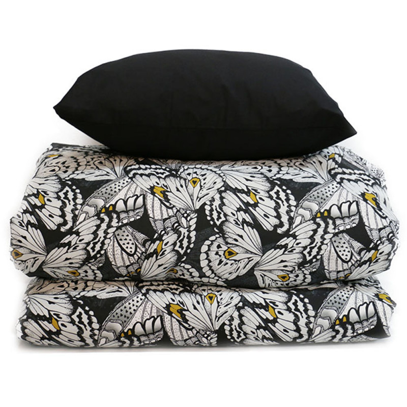 Bäddset Drömma fjäril svart 150*210