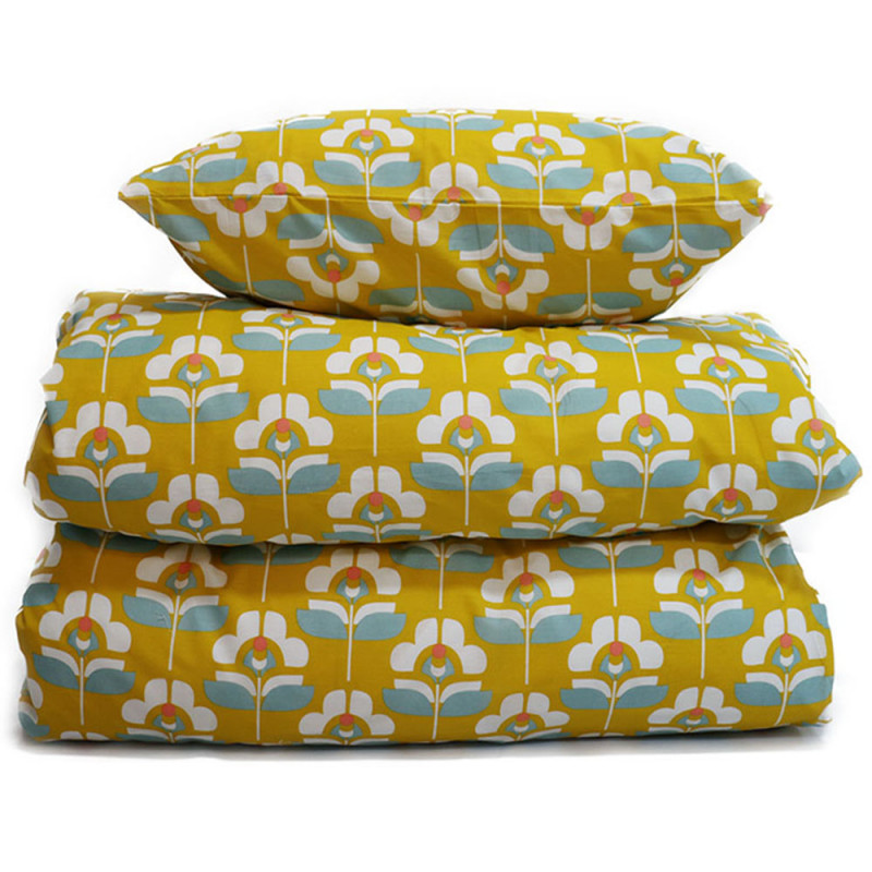 Bäddset Drömma blomma vit gul 150*210