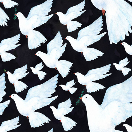 Duva med kvist svart