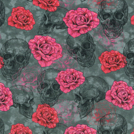 Dödskallar med rosor