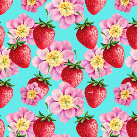 Jordgubbe blomma blå