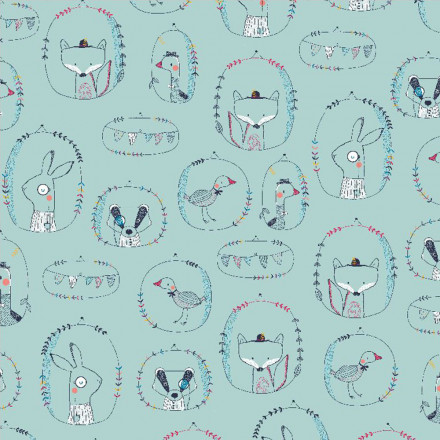 Räv, kanin, fågel mint