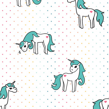 Prickar med enhörning vit