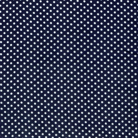 Viskos mode marinblå m små vita prickar
