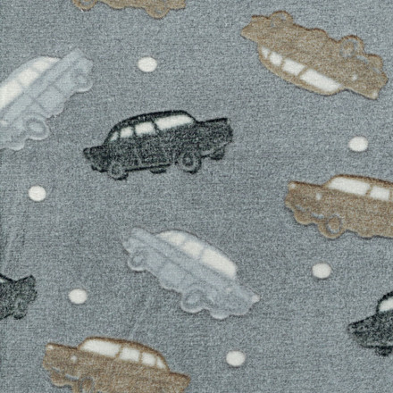 Fleece mönstrad bilar grå