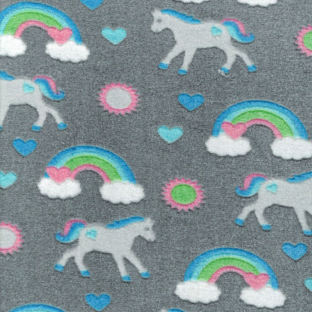 Fleece mönstrad blå ponny