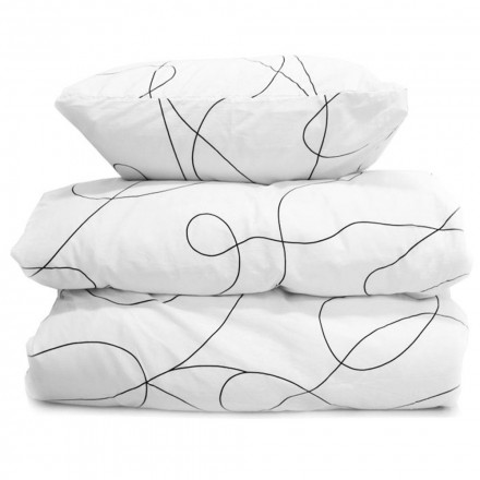 Bäddset Drömma cirklar svarta vit botten 150*210