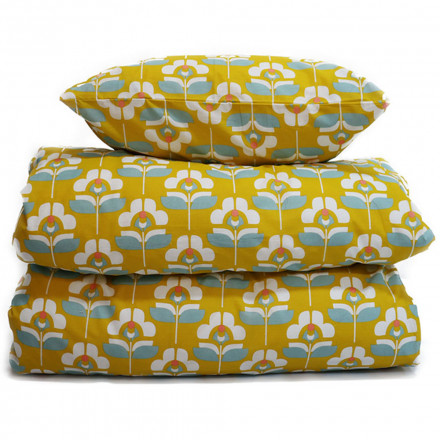 Bäddset Drömma blomma vit gul 150*210