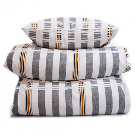 Bäddset Drömma randig grå vit 150*210